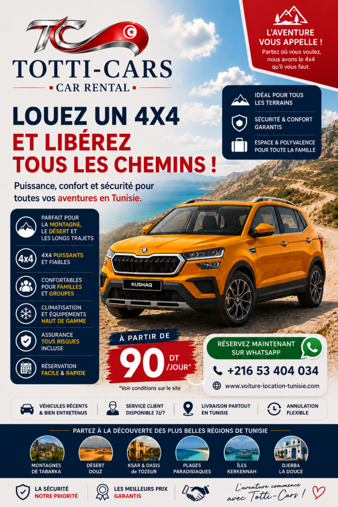 Location voiture Tunisie prix pas cher